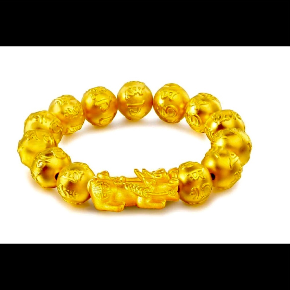 Gold PIXIU Wealth Mantra Bracelet